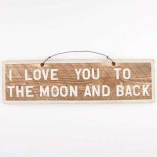 Love You To The Moon And Back Wood Sign Brown/White One Size For Women 243850485