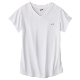 C9 by Champion Girls Duo Dry Short Sleeve V  Neck Tech Tee   White M