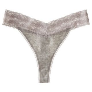 Gilligan & OMalley Womens Cotton Span Thong   Heather Gray XS