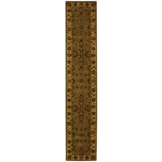Handmade Heritage Kerman Green/ Gold Wool Runner (23 X 16)