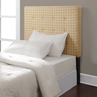 Dimensions Furniture Jameson Yellow Houndstooth Twin Headboard White Size Twin