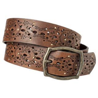 Mossimo Supply Co. Brown Laser Perforated Stud Belt   S