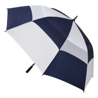 totes Double Canopy Golf Stick Umbrella   Navy/White