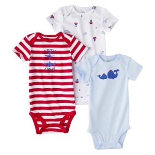 Just One YouMade by Carters Newborn Boys 3 Pack Bodysuit   Blue/Red 18 M