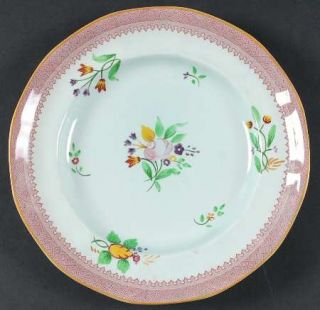 Adams China Lowestoft (Older Backstamp) Luncheon Plate, Fine China Dinnerware  