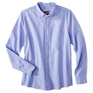 Merona Mens Tailored Fit Oxford Button Down   Blue M
