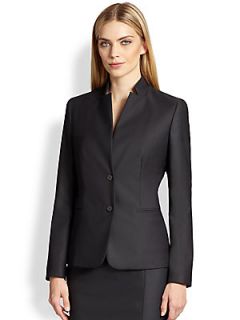 MaxMara Wool & Silk Suiting Blazer   Medium Grey