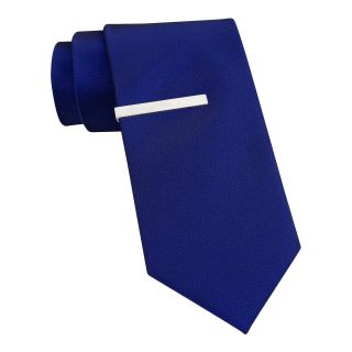 Van Heusen Solid Tie w/ Tie Bar, Cobalt, Mens