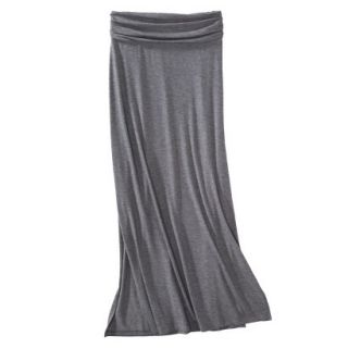 Merona Womens Knit Maxi Skirt w/Ruched Waist   Heather Gray   M