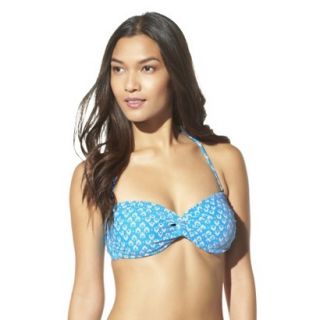 Mossimo Womens Mix and Match Printed Bandeau Swim Top  Cool Blue L