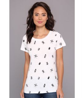 French Connection Sonny Slub Bugs 76BFW Womens Short Sleeve Pullover (White)