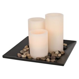 Room Essentials 3 Pack LED Candles With Rocks   Bisque