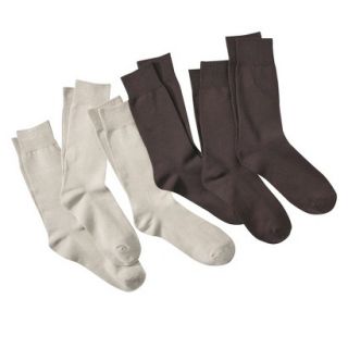 Merona Mens 6pk Socks   Khaki/Brown