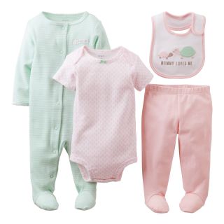 Carters Turtle 4 pc. Layette Set   Girls newborn 6m, Pink, Pink, Girls