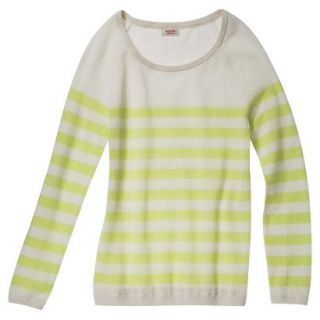 Mossimo Supply Co. Juniors Mesh Striped Sweater   Dogbone/Limesand XL(15 17)