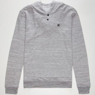 Strand Mens Hooded Henley Heather Grey In Sizes Xx Large, Medium, Small,