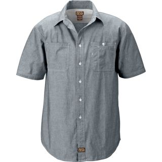 Gravel Gear Chambray Short Sleeve Work Shirt with Teflon   Blue, 3XL