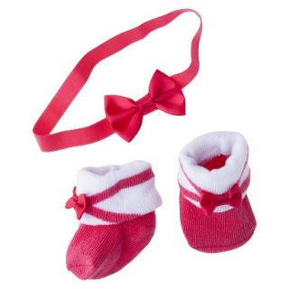 Just One YouMade by Carters Newborn Girls Bow Bootie and Headwrap Set   Pink