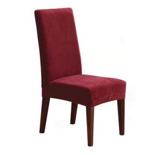 Sure Fit Stretch Pique Short Dining Room Chair Slipcover   Garnet