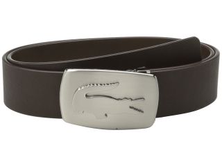 Lacoste SPW Leather Belt Metal Croc Buckle Plate Mens Belts (Brown)