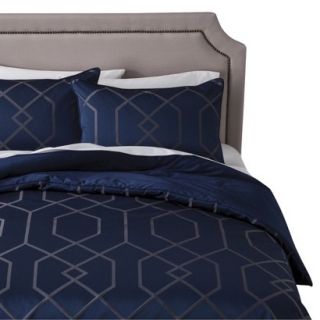 Fieldcrest Modern Geometric Comforter   Blue (King)