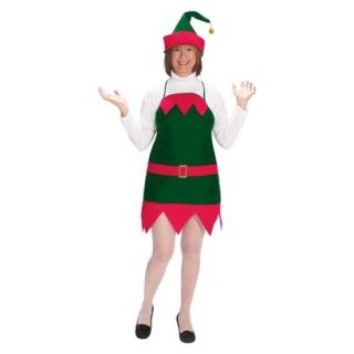 Womens Elf Holiday Apron and Hat Costume   One Size Fits Most