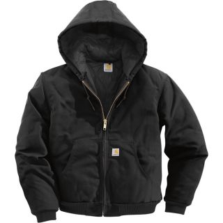 Carhartt Duck Active Jacket   Quilt Lined, Black, 4XL, Big Style, Model J140