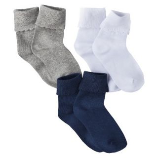Circo Girls 2 Pack Cuffed Ankle Sock   Navy Voyage 5.5 8.5