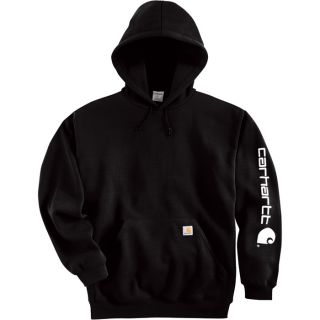 Carhartt Midweight Hooded Logo Sweatshirt   Black, 3XL, Model K288