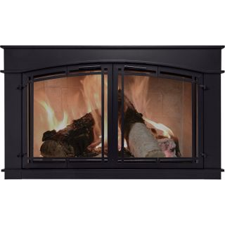 Pleasant Hearth Fieldcrest Fireplace Glass Door   Black, Model FC 5901