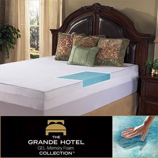 Grande Hotel Collection 3 inch Gel Memory Foam Mattress Topper With 300 Thread Count Cover