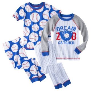 Just One You Made by Carters Boys 4 Piece Baseball Pajama Set   Gray/Blue 4