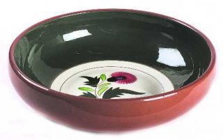 Stangl Thistle 9 Salad Serving Bowl, Fine China Dinnerware   Pink Thistle,Green