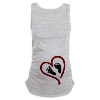  Baby Heart Feet Red Maternity Tank Top