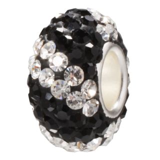 Forever Moments Pavé White and Black Crystal Bead, Womens