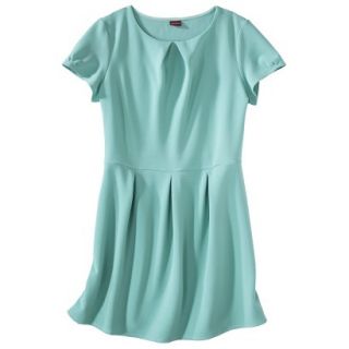 Merona Womens Plus Size Short Sleeve Pleated Front Dress   Aqua 4