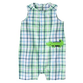 Just One YouMade by Carters Newborn Boys Sleeveless Romper   Green/White 3 M