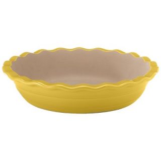 NaturalStone Handcraft 9 Deep Dish Pie Pan   Yellow