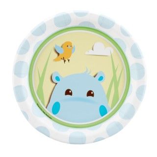 Hippo Blue Dessert Plates