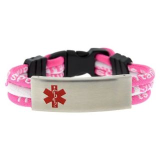 Hope Paige Medical ID Titanium Sport Bracelet   Pink/White (Small)