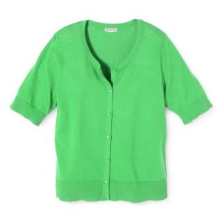 Merona Womens Plus Size Short Sleeve Cardigan Sweater   Green X