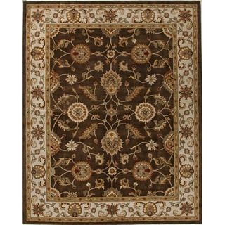 Hand tufted Traditional Beige/ Brown Wool Runner (26 X 6)