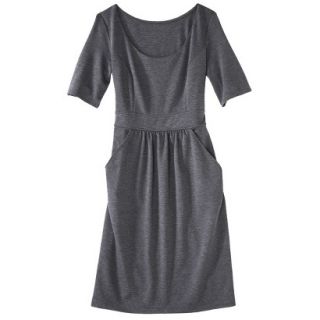 Merona Womens Ponte Elbow Sleeve Dress w/Pockets   Heather Gray   XL