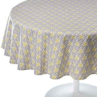 Room Essentials Leaf Round Tablecloth   Gray/Yellow (70)