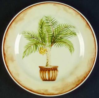 American Atelier West Indies Salad Plate, Fine China Dinnerware   Palm In Pot,Sm