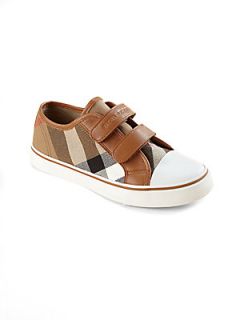 Burberry Toddlers & Kids Low Top Check Sneakers   Tan