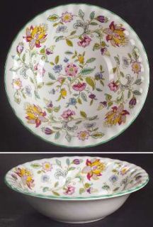 Minton Haddon Hall Coupe Cereal Bowl, Fine China Dinnerware   Chintz Floral,Gree