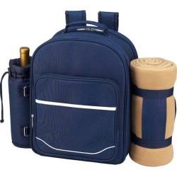 Picnic At Ascot Picnic Backpack For Four With Blanket Trellis Blue