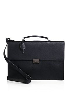 Burberry Cannock Leather Brief   Black