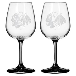 Boelter Brands NHL 2 Pack Chicago Blackhawks Wine Glass   12 oz